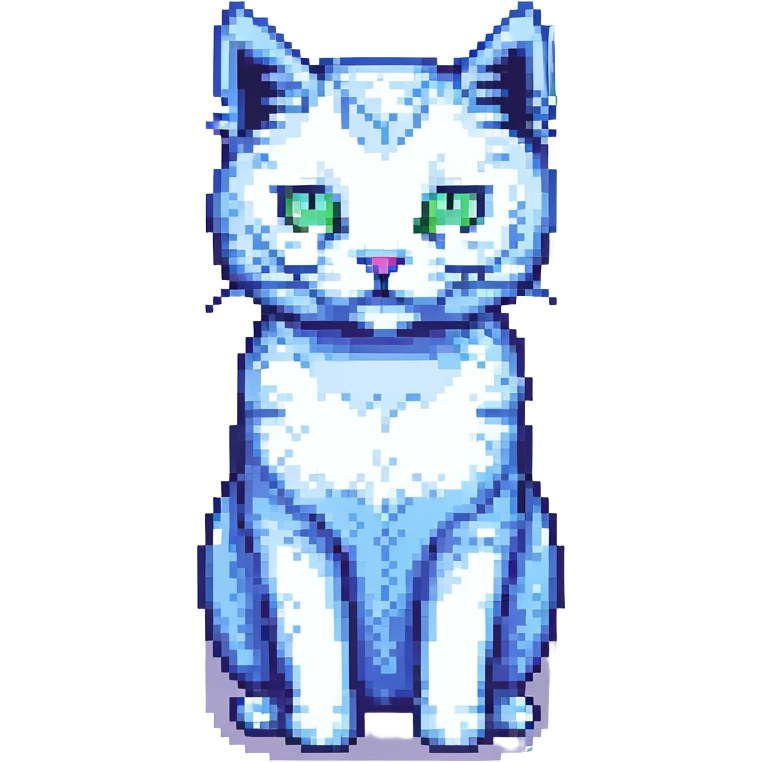 pixel art cat, retro, blocky style emoji