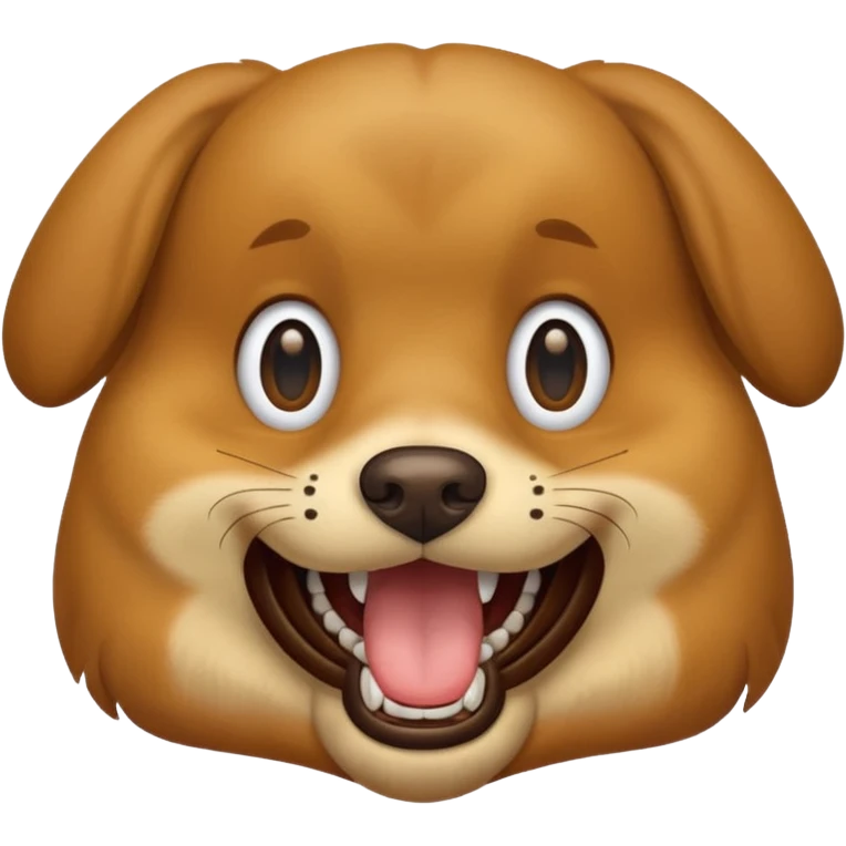Dog with a golden grill in mouth emoji