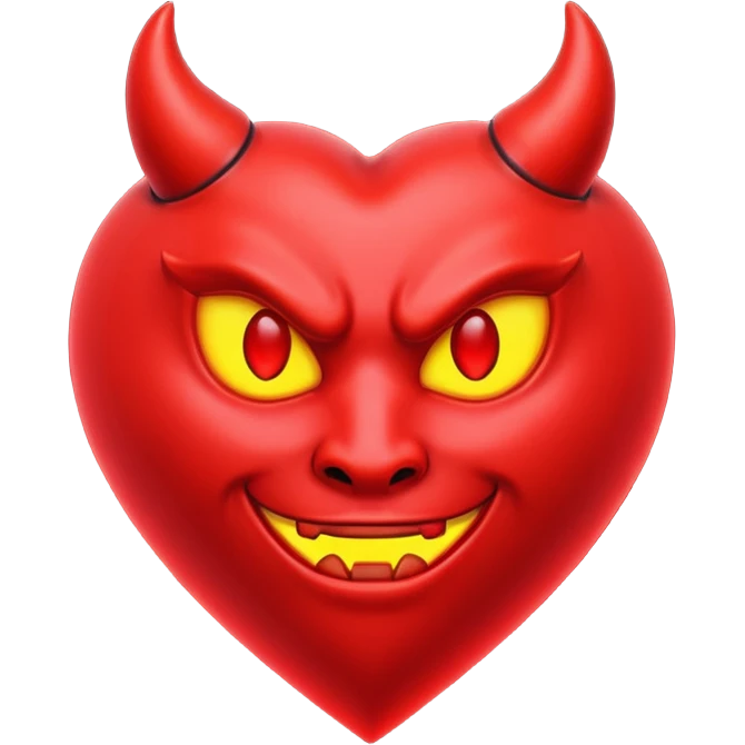Devil heart neon emoji