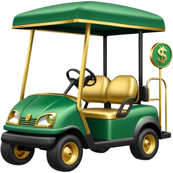 Golf cart covered with dollar signs emoji