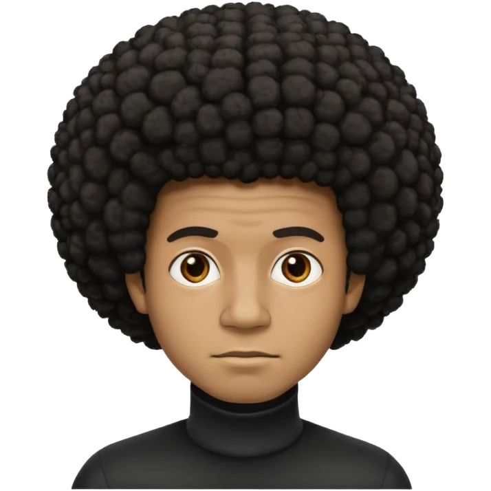  Afro not smiling and black skin color emoji male emoji