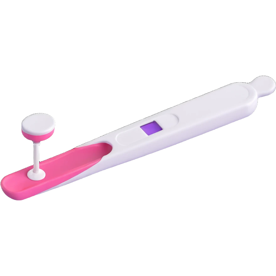 pregnancy test, with cap off emoji