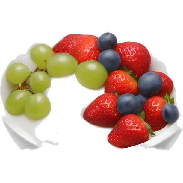 fruit yogurt bowl with strawberries and grapes emoji