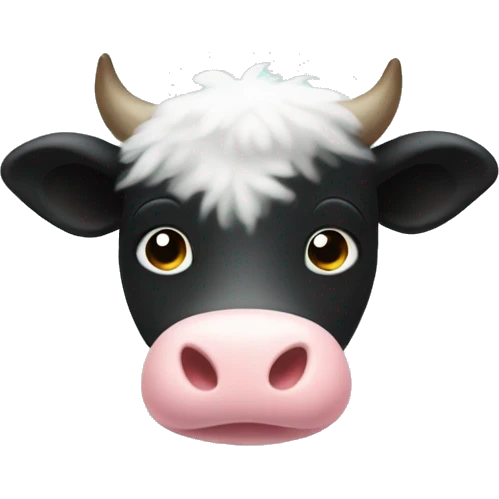 Fluffy heart cow print emoji