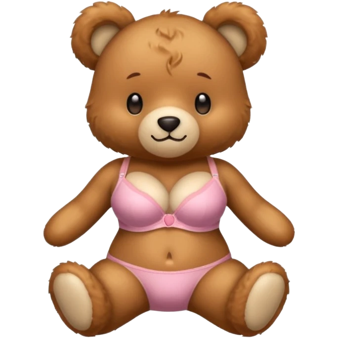 Teddy bear with bra emoji