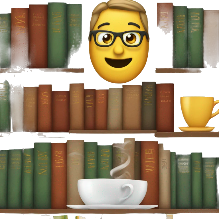 coffee with books emoji