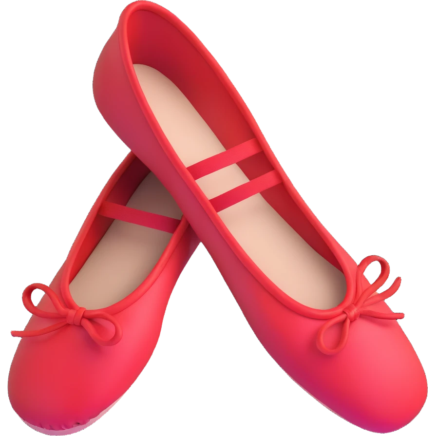 red ballet shoes emoji
