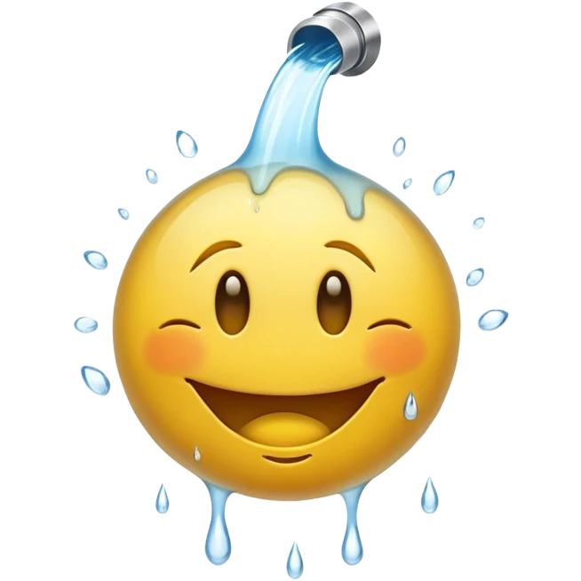 scared smiley face with water being poured down its throat emoji
