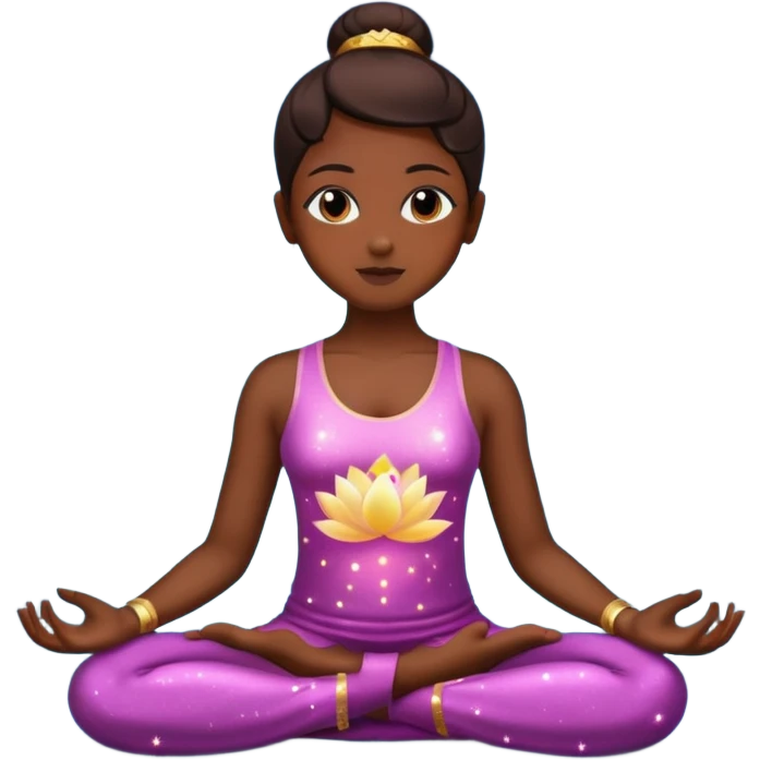 silhouette in lotus pose with sparkles emoji