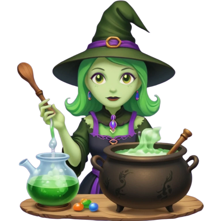 green witch cooking potion emoji