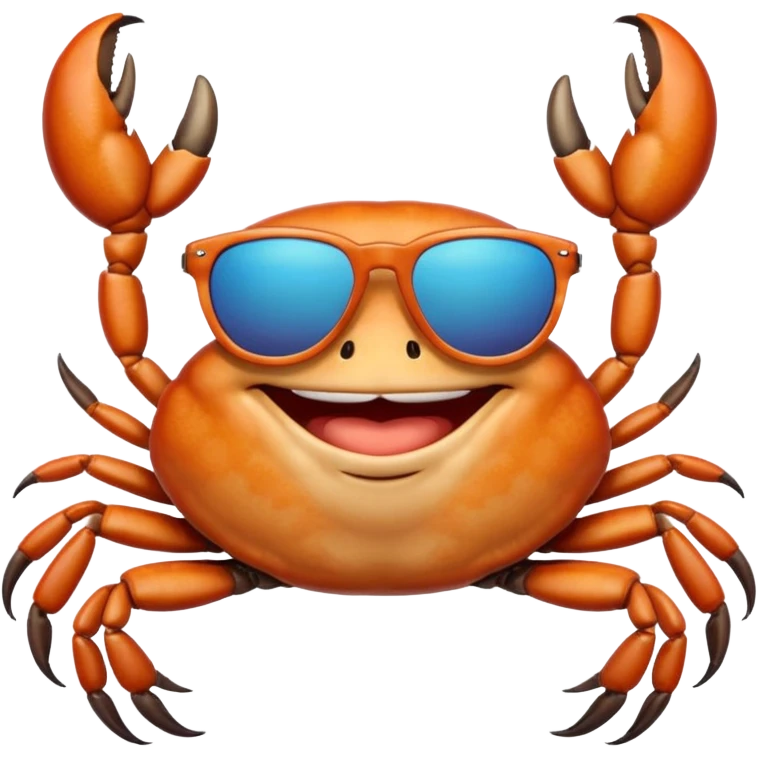 Alaska crab are moving wearing a sunglass and say hi emoji