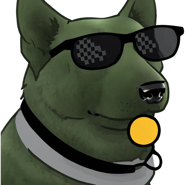 Black German Shepard with sunglasses  emoji