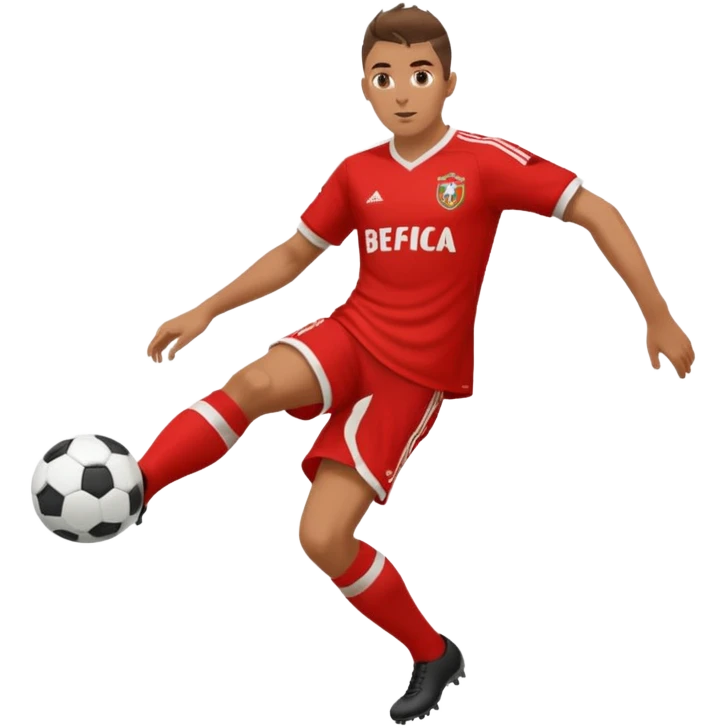 jogador do benfica a chutar a bola de futebol emoji