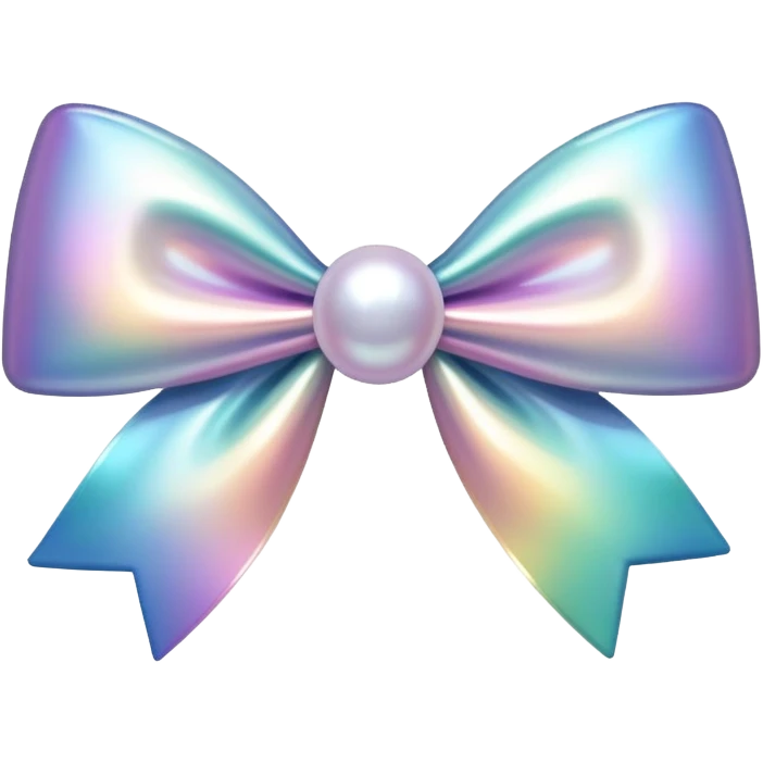 Iridescent pearl bow emoji
