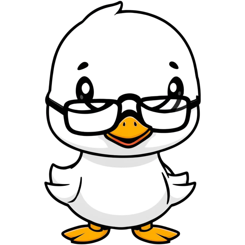 A duck wearing glasses  emoji