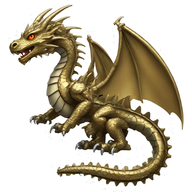 Metallic dragon with gears emoji