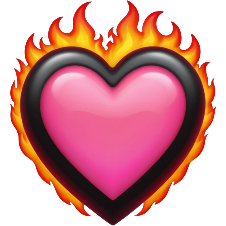 Black, red, hot pink heart make it way more flashy, lightly wreathed in flame  emoji