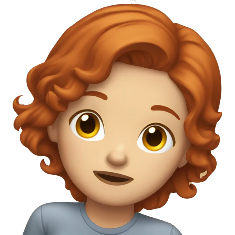 redhead bored girl lying on the floor emoji