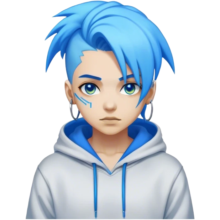 cyberpunk style blue neon hacker emoji