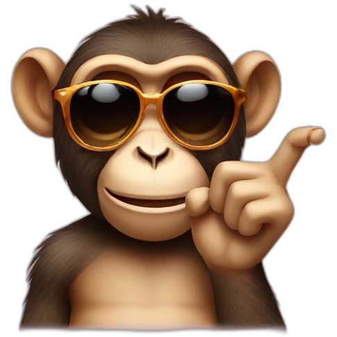 Monkey that makes a middle finger with sunglasses emoji