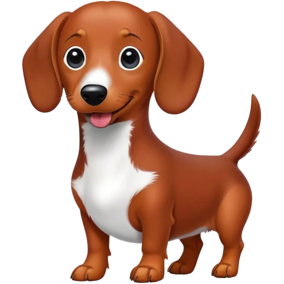 Red dachshund with white patch on its chest emoji