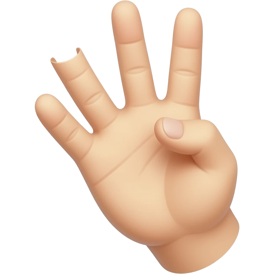 ✋🏽but with missing fingers emoji