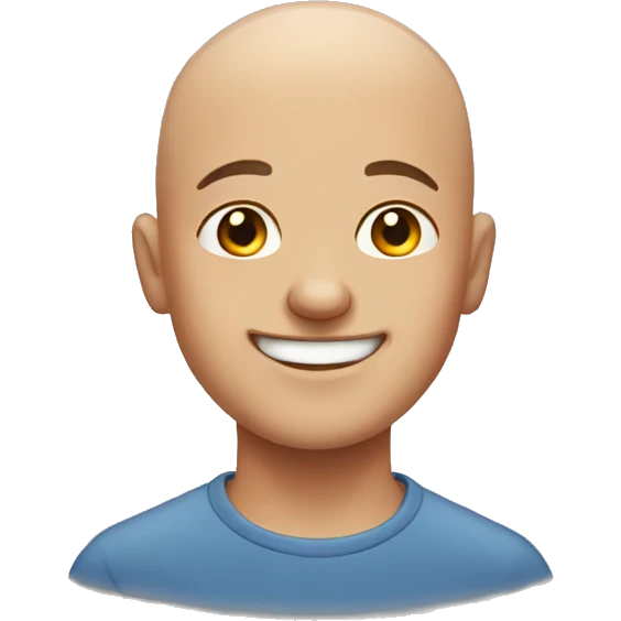 bald boy smiling indoors emoji