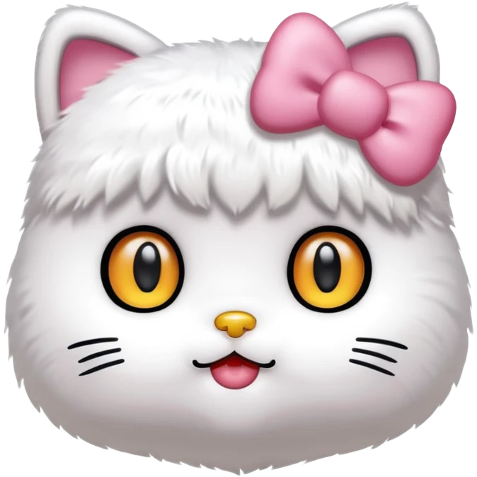 Genera esta emojis 🤍 con un hello Kitty en el medio emoji