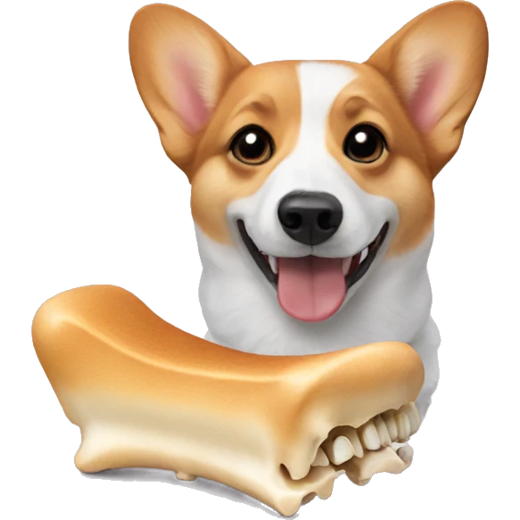 Corgi eating bone emoji