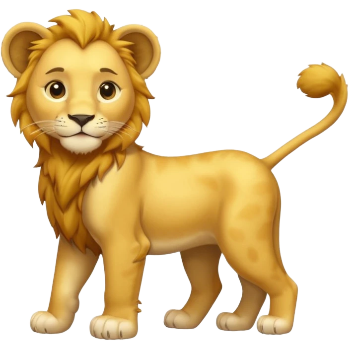 in lion family, only Kid boy., full body, single tail emoji