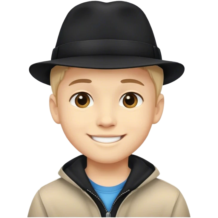  smiling boy in black hat emoji