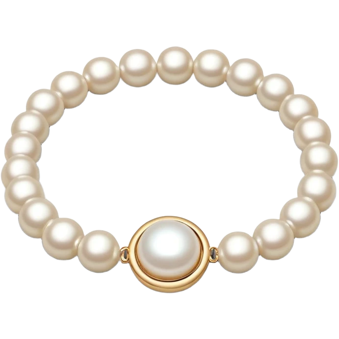white pearl bracelet, classic jewelry emoji