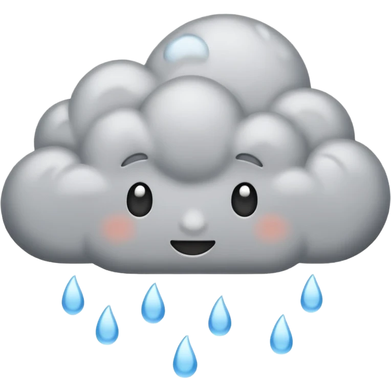 emoji of grey cloud is raining, (without faces) emoji