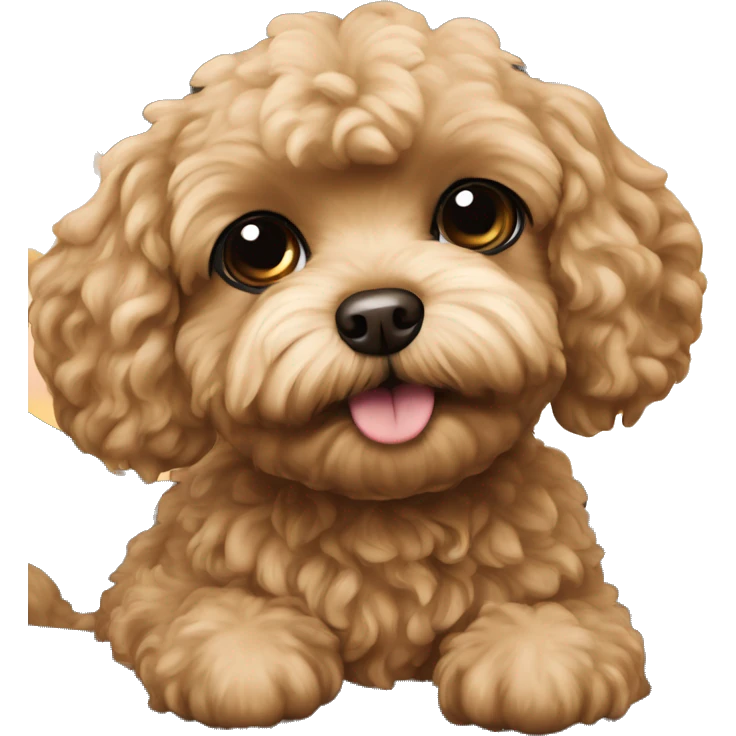 Caramel Maltipoo traveling emoji