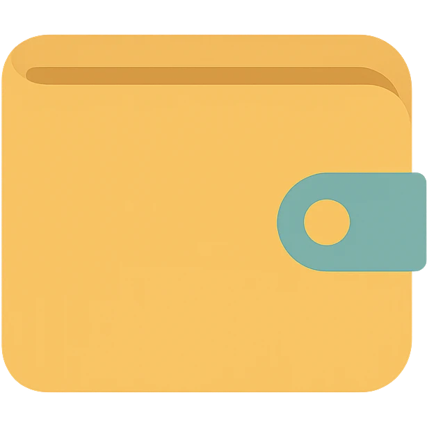 wallet color icon closed with a clasp emoji