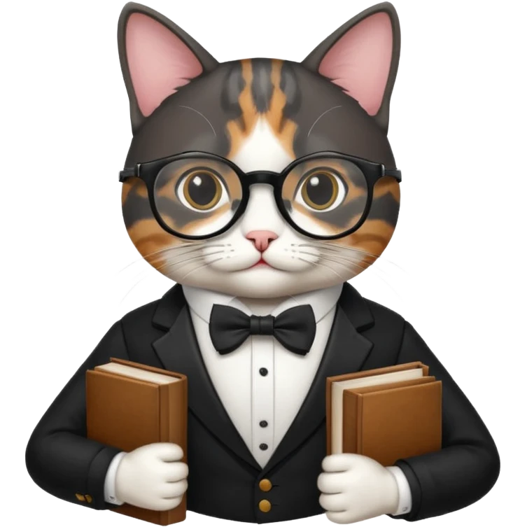 Travelling studious cat emoji