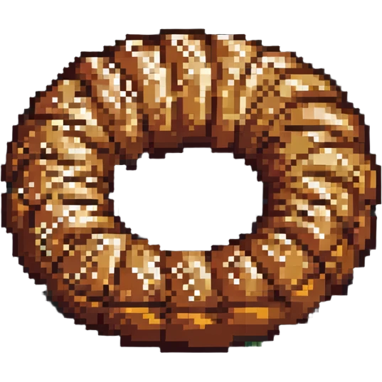 pixel art simit, round Turkish bread with sesame, retro style emoji