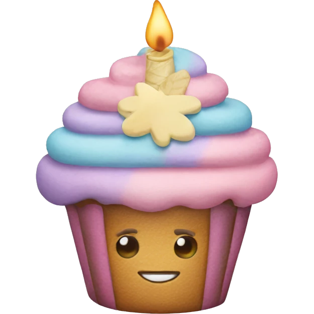 Pastel Birthday capcake emoji