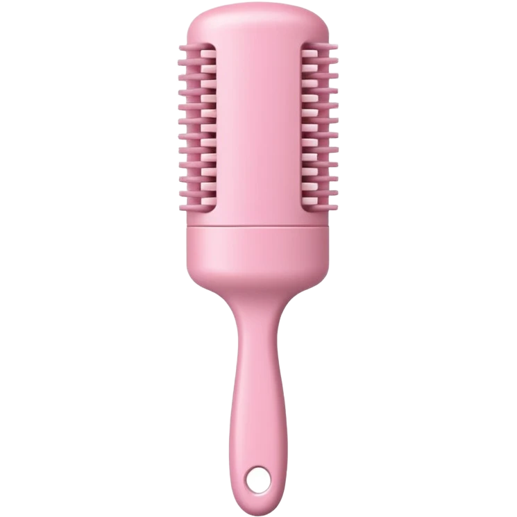 light pink cylindrical hair brush minimal design emoji