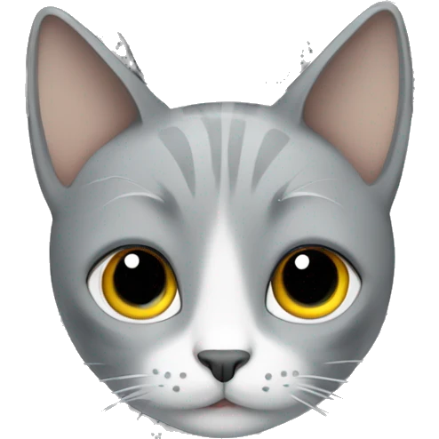 Grey cat in a grey Mercedes car emoji