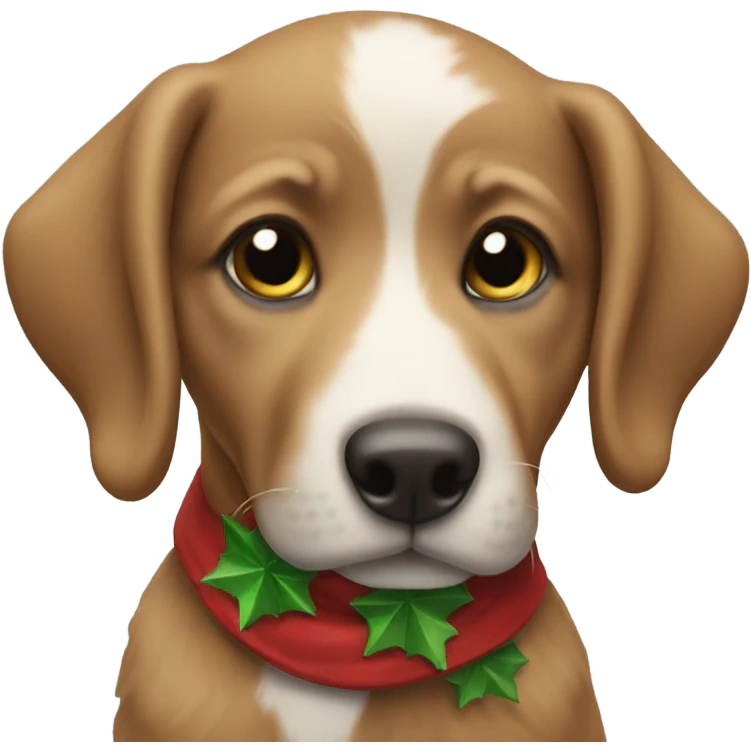 Christmas puppy emoji