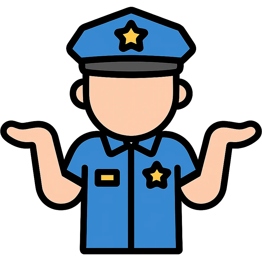 police officer shrugging his shoulders emoji