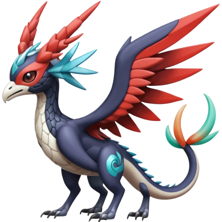 Trico-Dialga-Yveltal-Meloetta-Latias-Nargacuga-Noivern-hybrid-fusion-creature, full body emoji