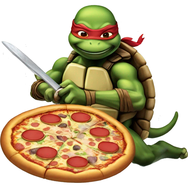 Teenage mutant ninja turtles with pizza  emoji