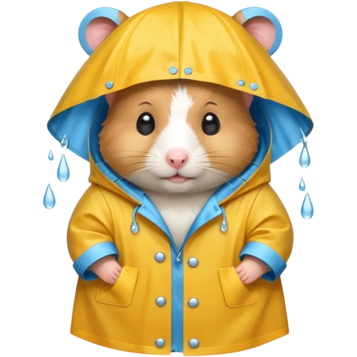 hamster wearing a raincoat emoji