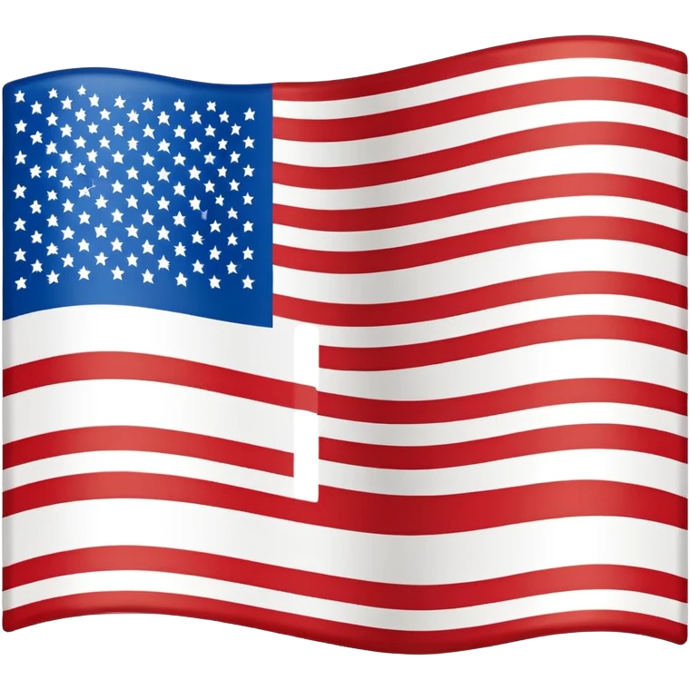 American flag very simple design, red and white horizontal stripes, small blue rectangle in top left, no stars, no text emoji