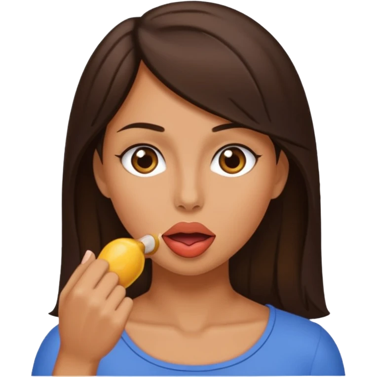 Brunette with cock in mouth emoji