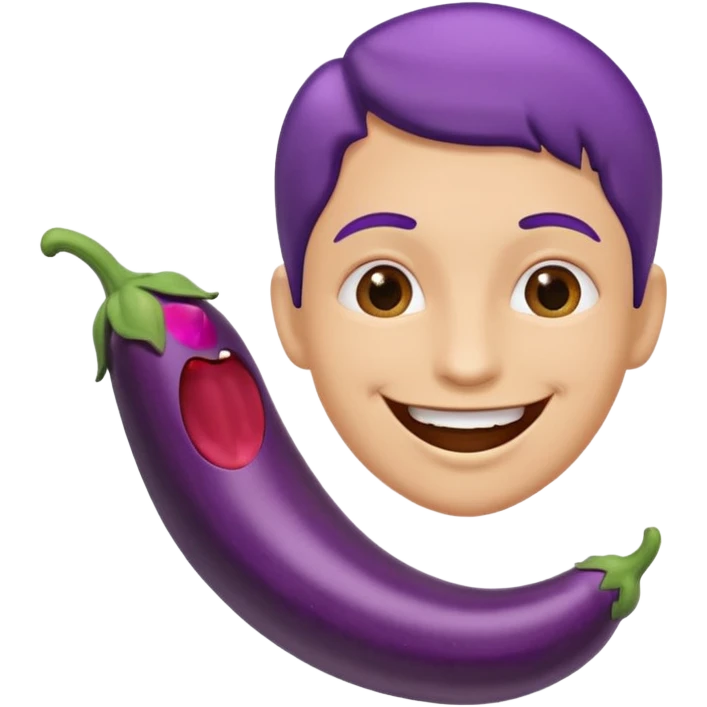 😍with 🍆in mouth emoji