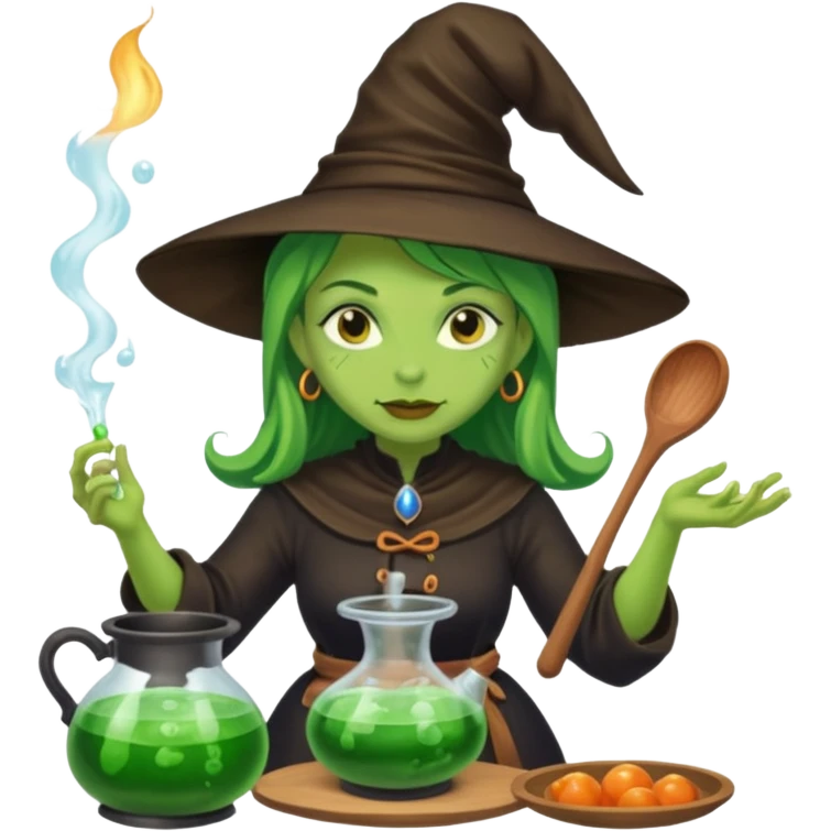 green witch cooking potion emoji