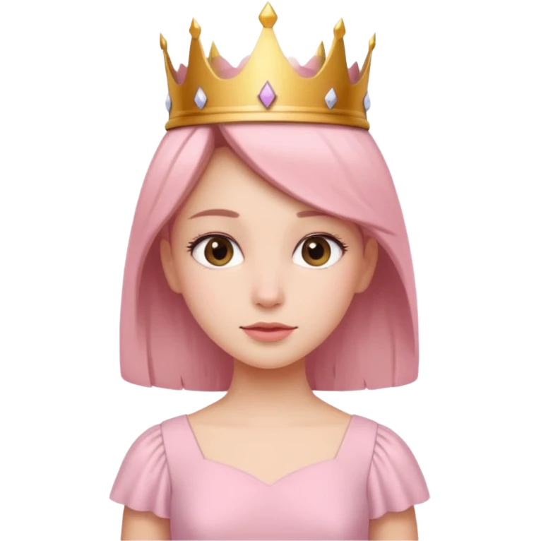 Girl with minimal crown and  light  pink dress  emoji
